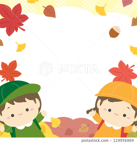 Autumn leaves and children on an excursion 02 Autumn leaves and children on an excursion 02 129956869