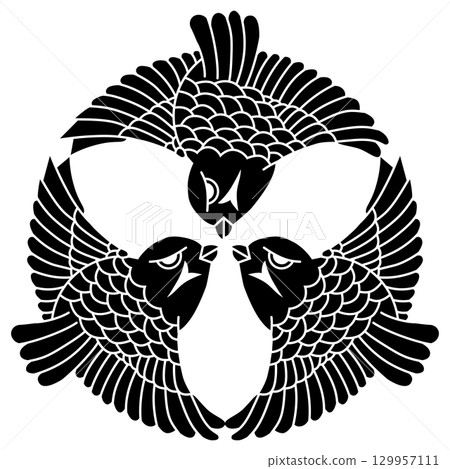 這是家族徽章。它被稱為「三隻麻雀」。 129957111