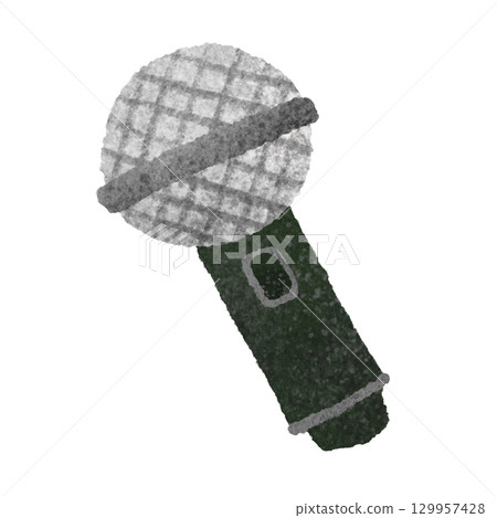 可愛的麥克風手繪插畫素材 129957428