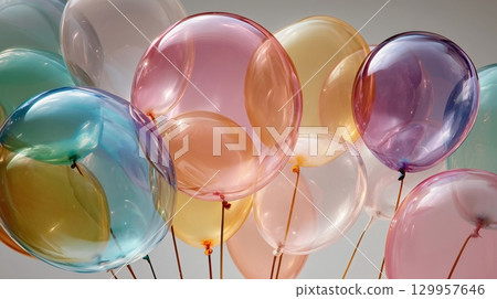 半透明的彩色氣球 半透明的彩色氣球 129957646