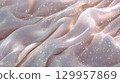 Sparkling satin waves with soft glow. Neural network AI generated 129957869