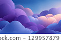 Pastel clouds in tranquil sky illusion. Neural network AI generated 129957879