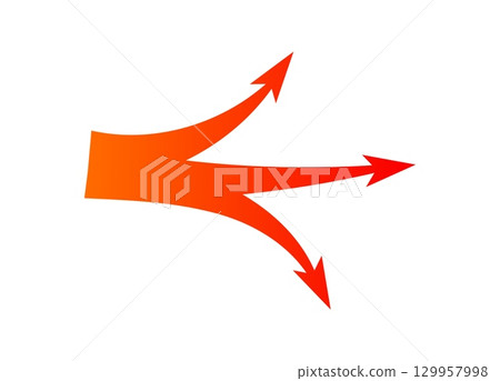 Dynamic arrow displaying aggressive movement for war tactics and strategic decision making 129957998