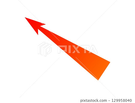 Bold red and orange arrow representing dynamic movement and strategic direction in conflict Bold red and orange arrow representing dynamic movement and strategic direction in conflict 129958040
