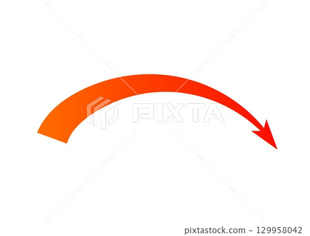 Bold curved arrow showing dynamic motion in war strategy concept Bold curved arrow showing dynamic motion in war strategy concept 129958042
