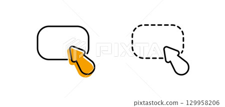 Highlight icons with pointer and annotation elements in minimal ui style 129958206