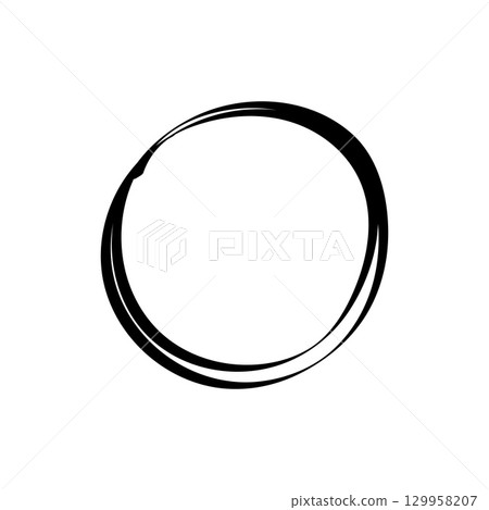 Hand drawn circle checkbox icon with sketchy style for ui elements and interactive graphics Hand drawn circle checkbox icon with sketchy style for ui elements and interactive graphics 129958207