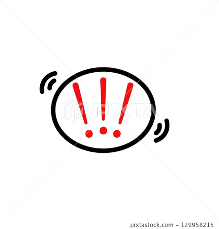 Exclamation mark inside circle alert symbol with motion lines signaling urgency or warning Exclamation mark inside circle alert symbol with motion lines signaling urgency or warning 129958215