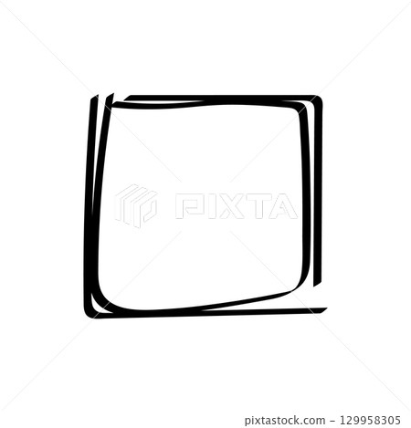 Hand drawn checkbox icon with sketch style outline and open square shape design Hand drawn checkbox icon with sketch style outline and open square shape design 129958305