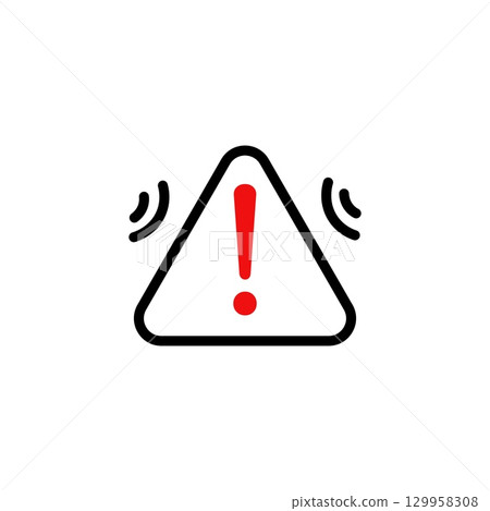 Exclamation alert symbol inside triangle shows danger notification caution warning urgency 129958308