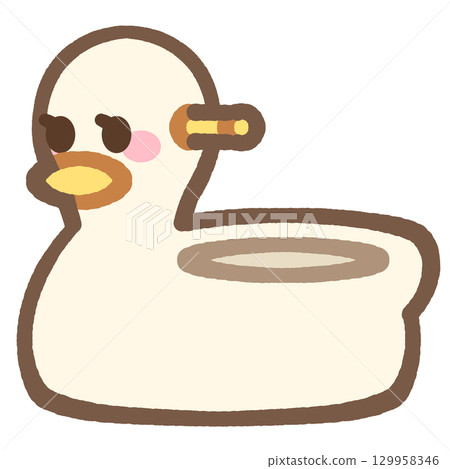 Cute duck potty icon illustration material 129958346