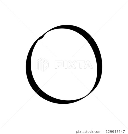 Minimal circle checkbox icon with unchecked status in simple abstract sketch style design 129958347