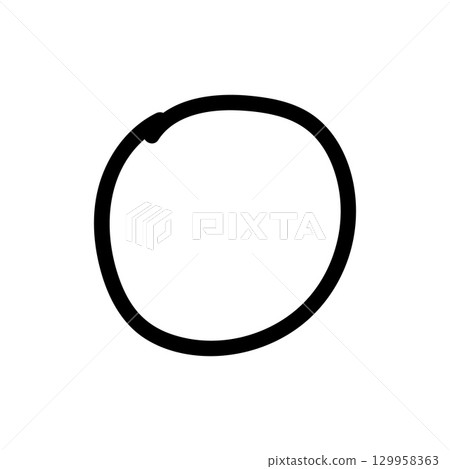 Minimal icon featuring outline of circle checkbox indicating unchecked or unselected status Minimal icon featuring outline of circle checkbox indicating unchecked or unselected status 129958363