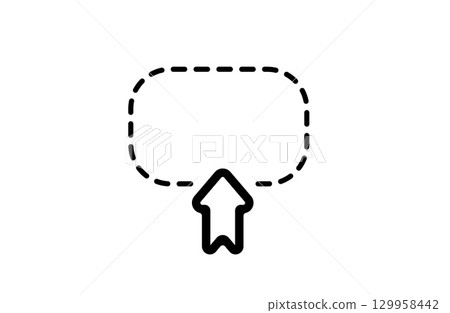 Highlight with upward annotation pointer on outlined note shape Highlight with upward annotation pointer on outlined note shape 129958442
