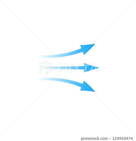 Arrows indicating smooth flow and forward direction with blue gradient effect Arrows indicating smooth flow and forward direction with blue gradient effect 129958474