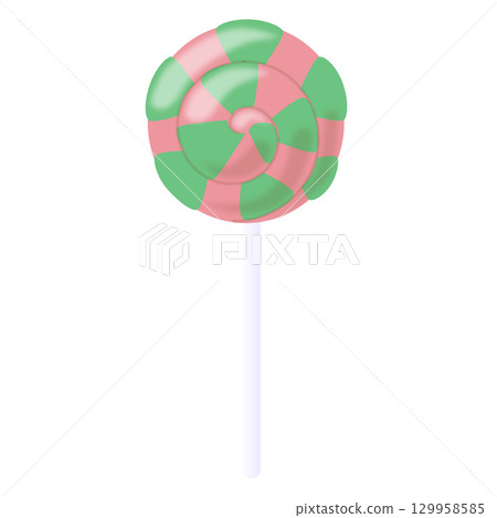 棒棒糖粉紅色和綠色 129958585