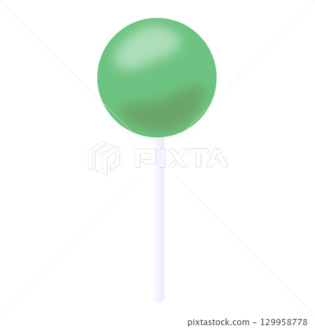 圓形綠色糖果 129958778