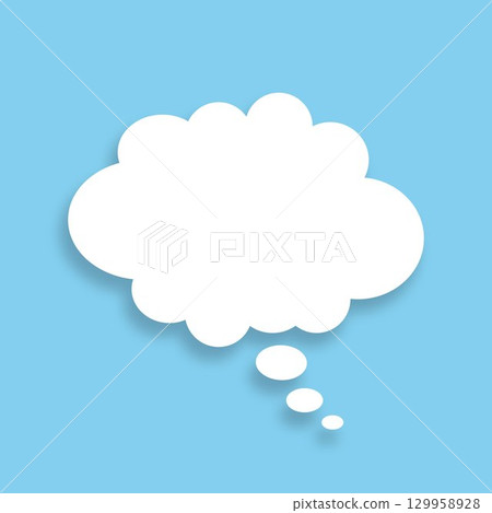 A speech bubble with a shadow on a light blue background. A chat window for commenting on messages and comics. A speech bubble with a shadow on a light blue background. A chat window for commenting on messages and comics. 129958928