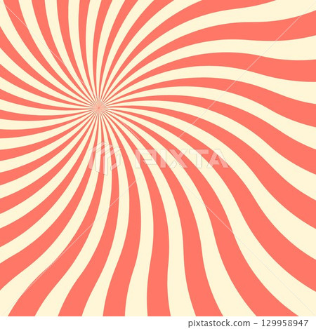 Vector comic book template with curved rays. Vintage coral beige background for superhero comic book posters. 129958947