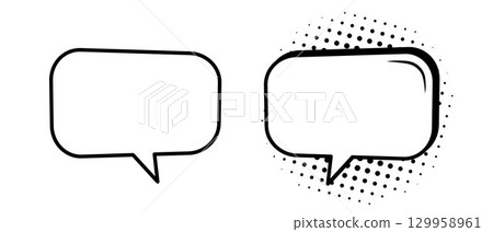 A set of retro comic book style speech bubbles on a white background. A set of retro comic book style speech bubbles on a white background. 129958961