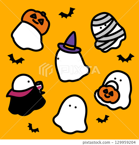 萬聖節鬼圖案 萬聖節鬼圖案 129959204