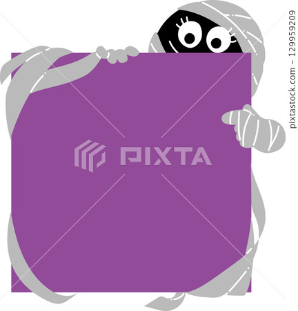 Halloween character frame_Mummy 129959209