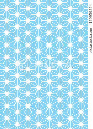 Hand-drawn Japanese pattern _ hemp leaf Hand-drawn Japanese pattern _ hemp leaf 129959224