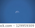 A half moon floating in the blue sky 129959309