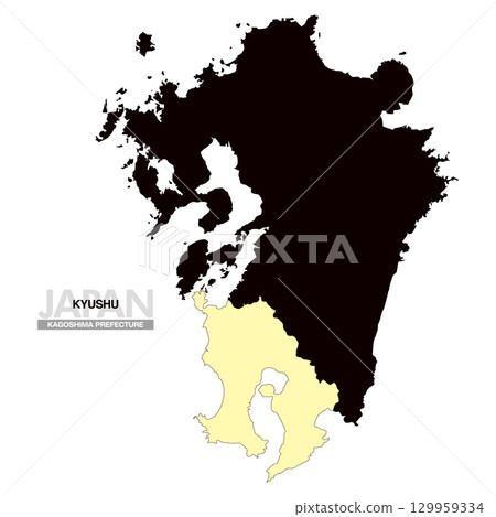日本九州鹿兒島縣地圖無縣界 03 日本九州鹿兒島縣地圖無縣界 03 129959334