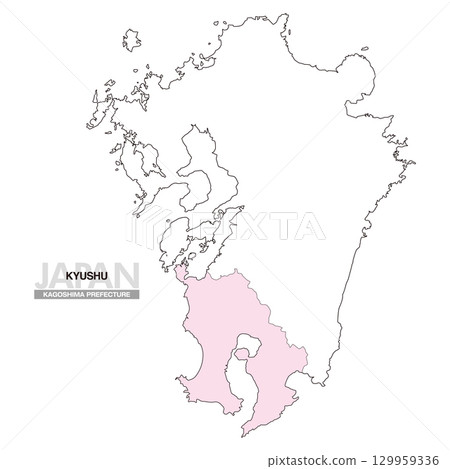 日本九州鹿兒島縣地圖無縣界 01 129959336