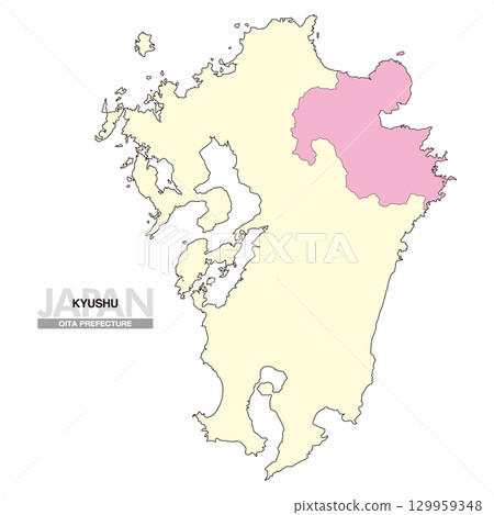 日本九州大分縣地圖無縣界02 129959348