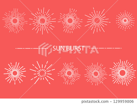 旭日，陽光，太陽插圖集 129959806