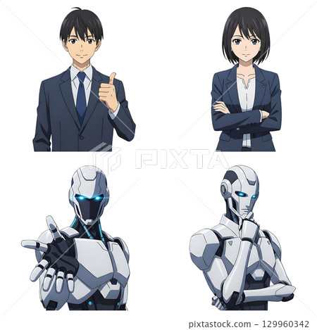 Set of Business man character design. Cartoon illustration. 129960342