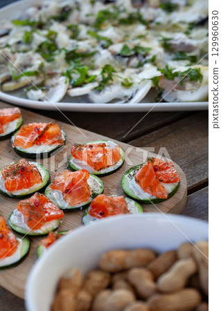 Apperitif time on a buffet Apperitif time on a buffet 129960630