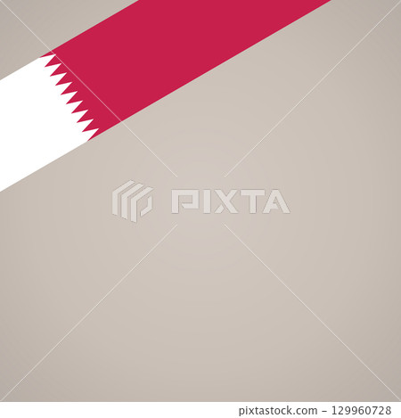 Corner ribbon flag of Qatar 129960728