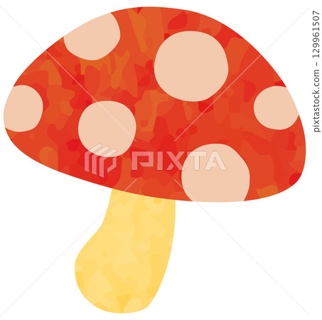 Dotted red mushroom illustration vector material 129961507