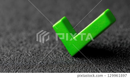 Green 3D Check Mark Symbol Green 3D Check Mark Symbol 129961897