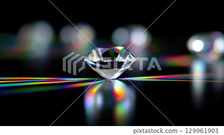 Diamond with Rainbow Refraction Diamond with Rainbow Refraction 129961903