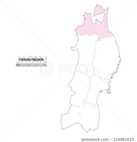 日本東北地區青森縣地圖(含縣界 01) 日本東北地區青森縣地圖(含縣界 01) 129962010