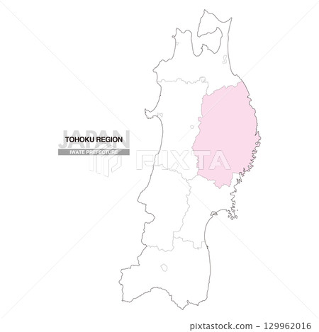 Map of Japan Tohoku Region Iwate Prefecture with prefectural borders 01 Map of Japan Tohoku Region Iwate Prefecture with prefectural borders 01 129962016