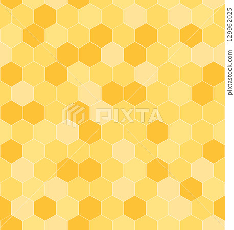 Crusted honeycomb seamless pattern. Honey combs background, vector illustration Crusted honeycomb seamless pattern. Honey combs background, vector illustration 129962025