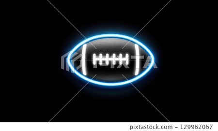 Neon glowing American football icon Neon glowing American football icon 129962067
