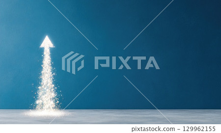 Sparkling Arrow Rising Upwards Sparkling Arrow Rising Upwards 129962155