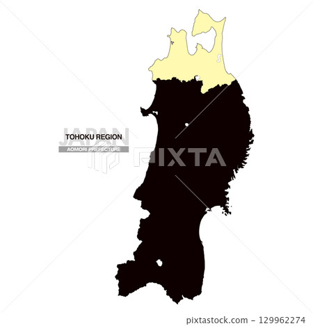Map of Japan Tohoku Region Aomori Prefecture No Prefectural Borders 03 Map of Japan Tohoku Region Aomori Prefecture No Prefectural Borders 03 129962274