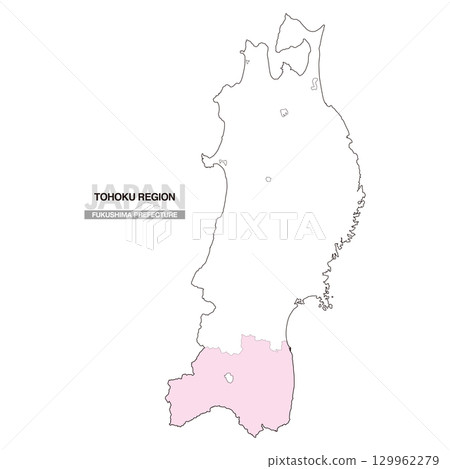日本東北地區福島縣地圖無縣界 01 129962279