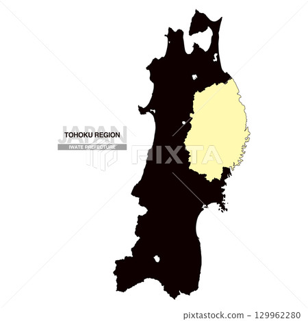 日本東北地區岩手縣地圖無縣界 03 129962280