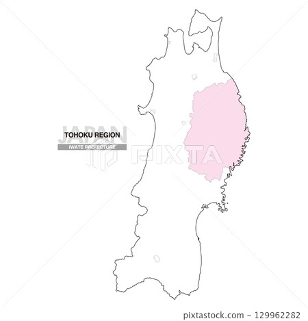 日本東北地區岩手縣地圖無縣界 01 129962282