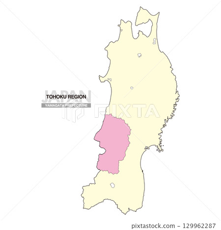 日本東北地區山形縣地圖無縣界 02 日本東北地區山形縣地圖無縣界 02 129962287