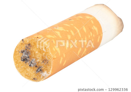 Cigarette Butt on White Background trash Cigarette Butt on White Background trash 129962336