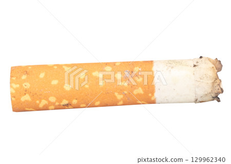 Cigarette Butt on White Background trash 129962340